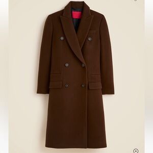 Alex Eagle X J. Crew Double-Breasted Overcoat Dark Brown Size 4